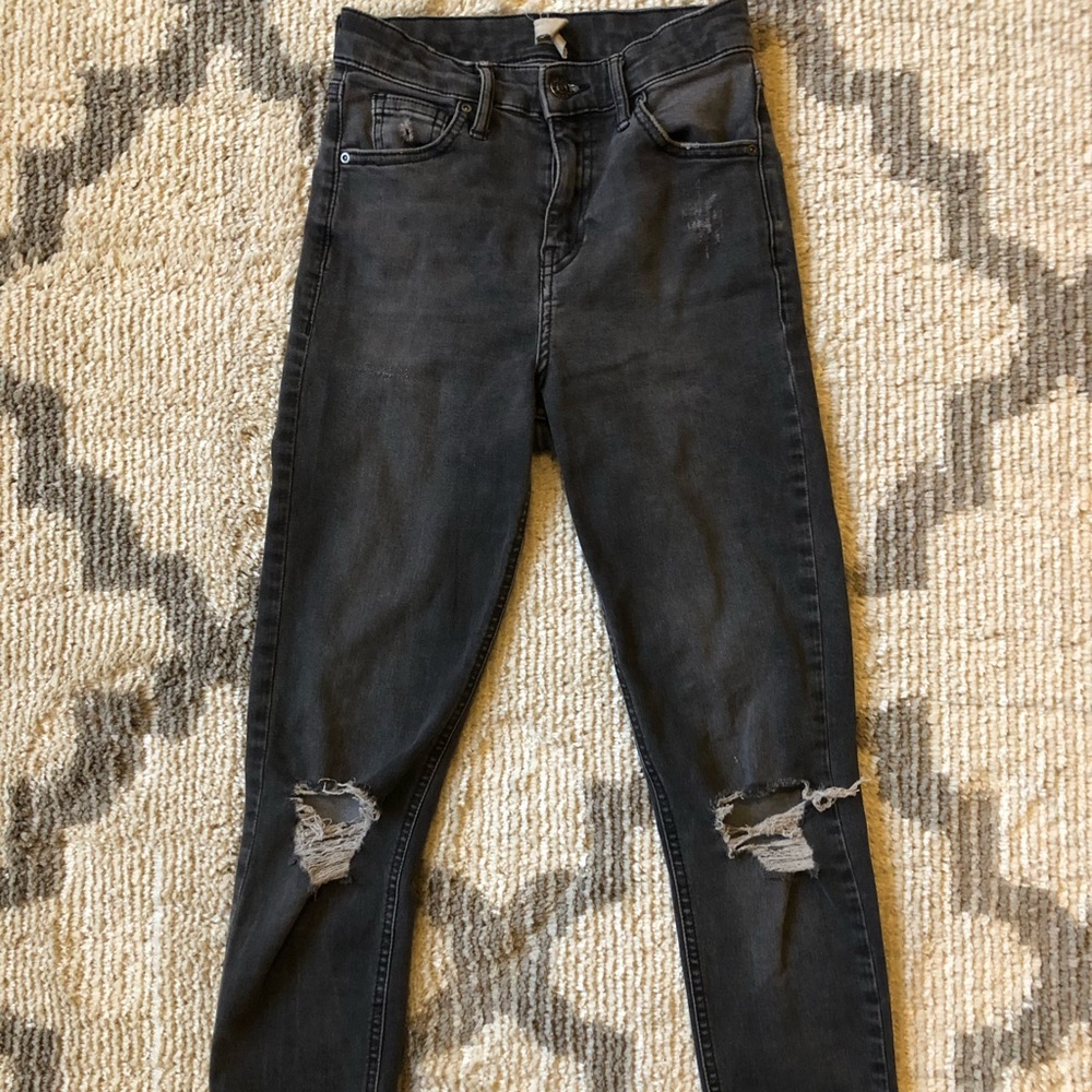 Washed Black TopShop Jamie Jeans w25 l30